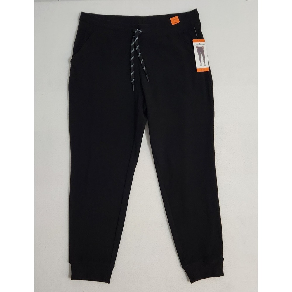 NWT Women's Marc New York Midweight Ribbed Jogger Black XXL Pockets Drawstring